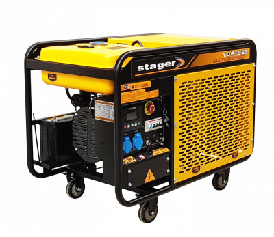 Stager YDE12E3 Generator open-frame 12kVA, 16A, 3000rpm, trifazat, diesel, pornire electrica foto