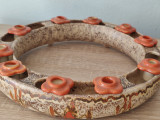 Vas circular pentru panselute, Mid Century, ceramica glazurata -