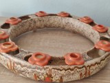 Cumpara ieftin LICHIDARE! Vas circular pentru panselute, Mid Century, ceramica glazurata -