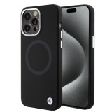 Husa pentru iPhone 15 Pro Max - BMW Signature Liquid Silicone MagSafe (BMHMP15XSILBK2) - Black