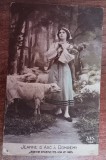 QW18 10 - Fotografie foarte veche - Jeanne D&#039;Arc a Domremy - 1919, Alb-Negru, Romania 1900 - 1950, Etnografie