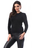 E586-1 Pulover cu modele in tesatura si maneci lungi
