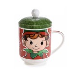 Cana Craciun Elf portelan multicolor in cutie cadou II 11.5x9x15 cm