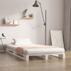 VidaXL Pat din paleți Single, alb, 90x190 cm, lemn masiv de pin 821423