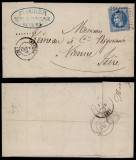 France 1868 Postal History Rare Cover + content Nevers to Vienne D.258