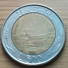 Moneda Italia 500 lire 1983