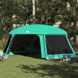 vidaXL Cort piscină cu pereți detașabili cu acoperiș&amp;plasă Verde mare