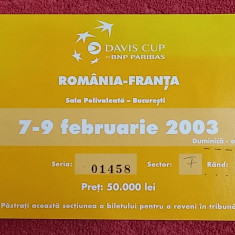 Bilet meci Tenis ROMANIA - FRANTA (DAVIS Cup 07.-09.02.2003)