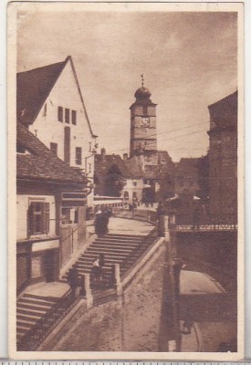 bnk cp Sibiu - Turnul Sfatului - uzata 1951 - Libraria noastra foto