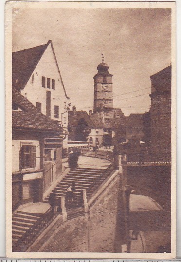 bnk cp Sibiu - Turnul Sfatului - uzata 1951 - Libraria noastra