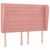 Cumpara ieftin Tablie de pat cu aripioare, roz, 147x23x118/128 cm, catifea