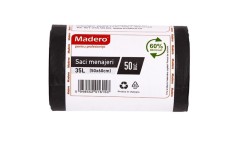 Saci menajeri 35L, Madero, negri (LDPE), 50 buc rola foto
