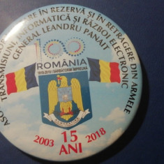 M3 N2 7 - insigna - militar - transmisiuni - Asociatie rezervisti 15 ani - 2018