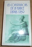 Les Constitutions de la France depuis 1789