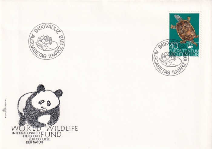 FILATELIE TEMATICA - PLIC LIETCHENSTEIN TEMATICA PESTI BROASCA TESTOASA PANDA