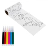 Set Rola de Desen, Arts &amp; Crafts, Preimprimat, 2m, 6 Carioci, Multicolor, Oem