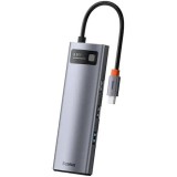 DOCKING Station Baseus Metal Gleam, conectare PC USB Type-C, USB 3.0 x 2, USB Type-C x 1, Card reader SD x 1, MicroSD x 1, USB Type C x 1 PD 100W 5V/9