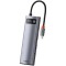 DOCKING Station Baseus Metal Gleam, conectare PC USB Type-C, USB 3.0 x 2, USB Type-C x 1, Card reader SD x 1, MicroSD x 1, USB Type C x 1 PD 100W 5V/9