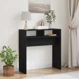 vidaXL Masă de consolă din stejar negru - 78x30x80 cm - Fabricată din lemn prelucrat