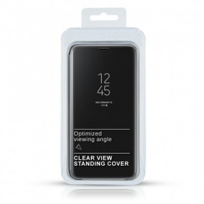 Husa Flip Carte CLEAR VIEW Huawei P30 Negru foto