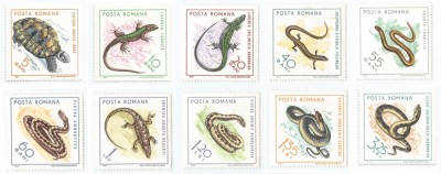 Rom&amp;acirc;nia, LP 601/1965, Reptile, MNH foto