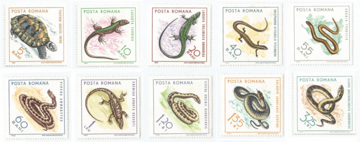 Rom&acirc;nia, LP 601/1965, Reptile, MNH