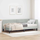 Cumpara ieftin Cadru de pat coltar cu saltea 2 buc. Gri deschis 90 x 190 cm