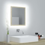 Cumpara ieftin Oglindă de baie cu LED, stejar sonoma, 40x8,5x37 cm, acril