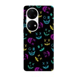 Husa compatibila cu Huawei Mate 40 model Neon mask pattern, Silicon, TPU, Viceversa, Transparent, Carcasa
