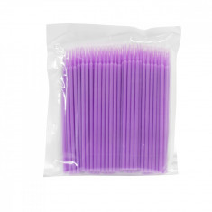 Set aplicatoare pentru extensii gene, microbrush, 100 bucati, violet