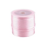 Snur satinat pentru tehnica kumihimo, 27 m, diametru 1 mm, Roz deschis