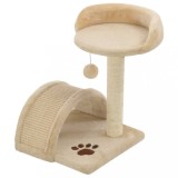 Cumpara ieftin Ansamblu pisici cu stalp funie sisal, bej si maro, 40 cm