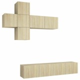 Cumpara ieftin Set dulapuri TV, 7 piese, stejar sonoma, lemn prelucrat