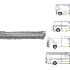 Prag MERCEDES SPRINTER, 07.2006-06.2018, VW CRAFTER (2E), 12.2005-04.2017, fata, partea dreapta, otel galvanizat; sub usa fata