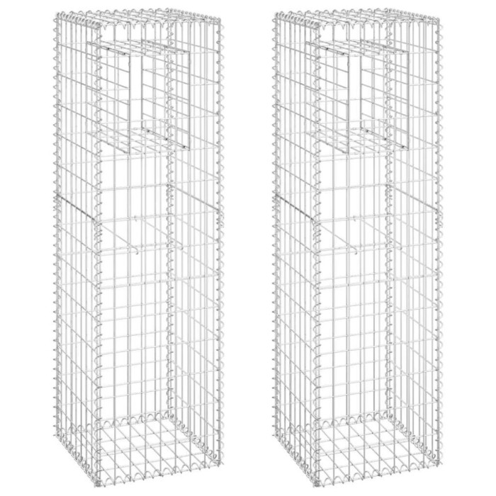 Stalpi tip cos gabion, 2 buc., 40x40x140 cm, fier