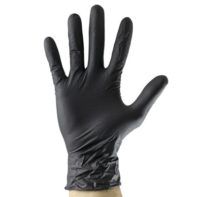 Manusi Nitril JBM Black Nitril Gloves, Negru, S, 100 buc foto