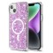 Husa cu sclipici iPhone 14 Techsuit Sparkly Glitter MagSafe, magenta
