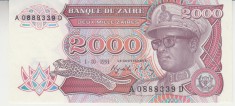 B11 4 - Bancnota foarte veche - Zair - 2000 zaire - 1991