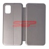 Husa Flip Cover Round Samsung Galaxy A51, Gri Fossil - Protectie Premium