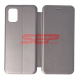 Husa Flip Cover Round Samsung Galaxy A51, Gri Fossil - Protectie Premium
