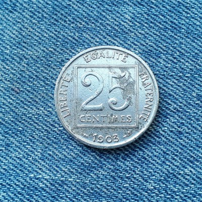 1b - 25 Centimes 1903 Franta foto