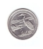 Moneda SUA 25 centi/quarter dollar 2015 D, Delaware Bombay Hook, stare buna, America de Nord, Cupru-Nichel
