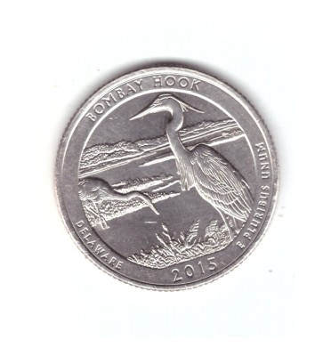 Moneda SUA 25 centi/quarter dollar 2015 D, Delaware Bombay Hook, stare buna foto