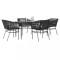 vidaXL Set de sufragerie de grădină 5 piese neagră Sticlă Poly Rattan 3334516