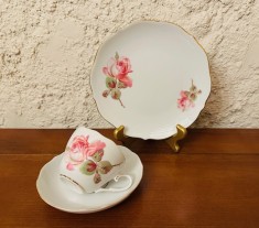 SET DE 3 PIESE DIN PORTELAN FIN- MARCAJ MPM REINE HANDARBEIT 24K GOLD foto