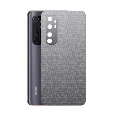 Set Folii Skin Acoperire 360 Compatibile cu Xiaomi Mi Note 10 Lite (2 Buc) - ApcGsm Wraps HoneyComb Silver foto