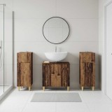 Cumpara ieftin Set de cabinet pentru baie cu 3 piese ARNHEM 3 buc. Lemn vechi
