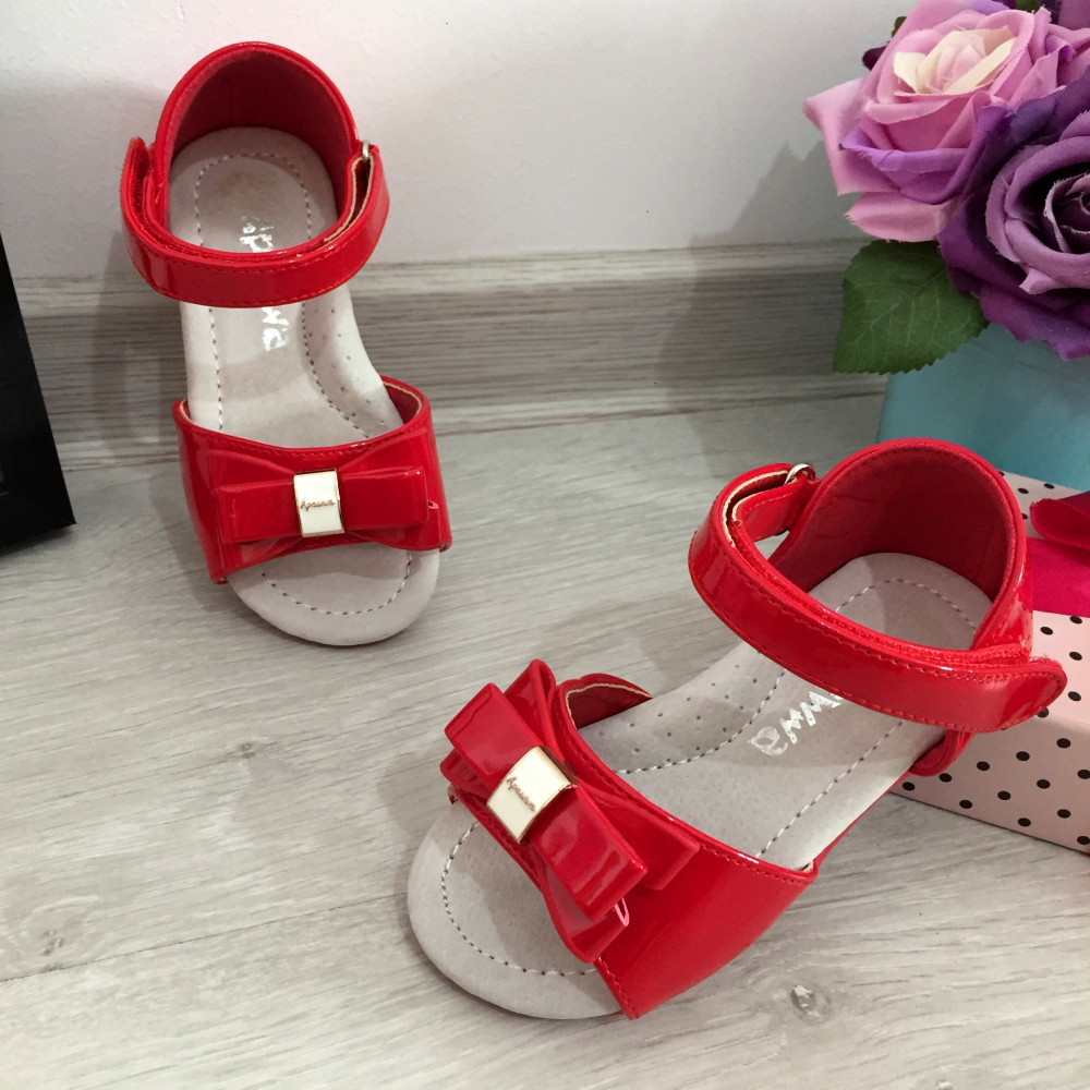 Sandale rosii elegante cu fundita pt bebe / fete 31 32 35 cod 0637 |  Okazii.ro