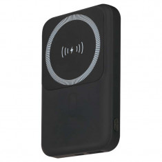 Power bank 10000mah cu inel magnetic incarcare wireless - negru