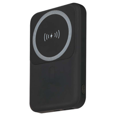 Power bank 10000mah cu inel magnetic incarcare wireless - negru foto